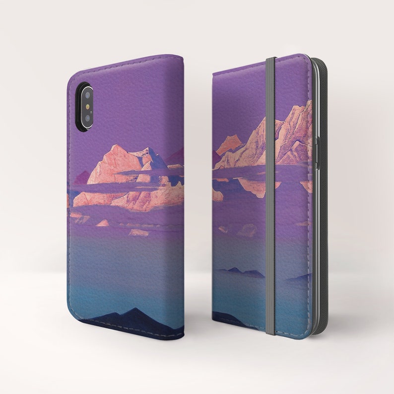 Wc-NRO-01 Nicholas Roerich Himalayas iPhone XS Max Wallet case iPhone XR iPhone X Wallet Phone case Flip case for iPhone /& Samsung