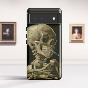 Van Gogh "Skeleton with Burning Cigarette" Galaxy S23 case Google Pixel 7 case Pixel 6 Pro 5G Protective case for Google Samsung. PC-VVG-20