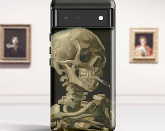 Van Gogh &quot;Skeleton with Burning Cigarette&quot; Galaxy S23 case Google Pixel 7 case Pixel 6 Pro 5G Protective case for Google Samsung. PC-VVG-20