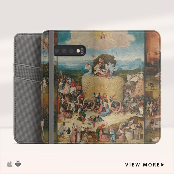 Hieronymus Bosch "The Hay Wain" iPhone 11 flip case Samsung Galaxy S7 flip case iPhone X flip Phone cover for iPhone, Samsung. WC-HBO-03