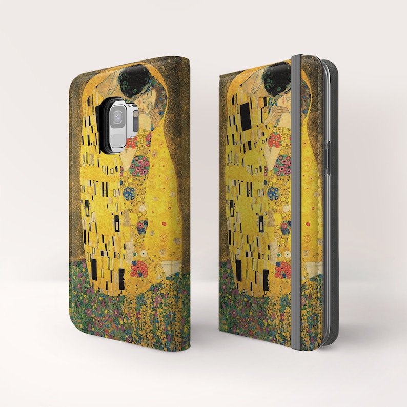 Gustav Klimt The Kiss iPhone 12 Mini Pro Max wallet case iPhone Xs Max flip case iPhone Xr folio case iPhone SE wallet case Wc-GKL-08