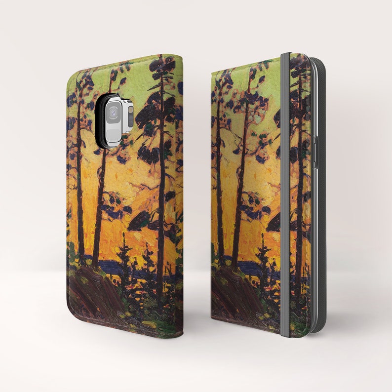 Tom Thomson Pine Trees at Sunset iPhone X folio case Samsung Galaxy S8 folio case iPhone 8 folio Phone case for iPhone, Samsung. WC-TTH-01 image 3