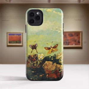 Odilon Redon "Butterflies" iPhone 14 Pro Max case iPhone 12 Pro case iPhone 15 case iPhone SE 2020 iPhone X Protective Hard cover. PC-ORE-01