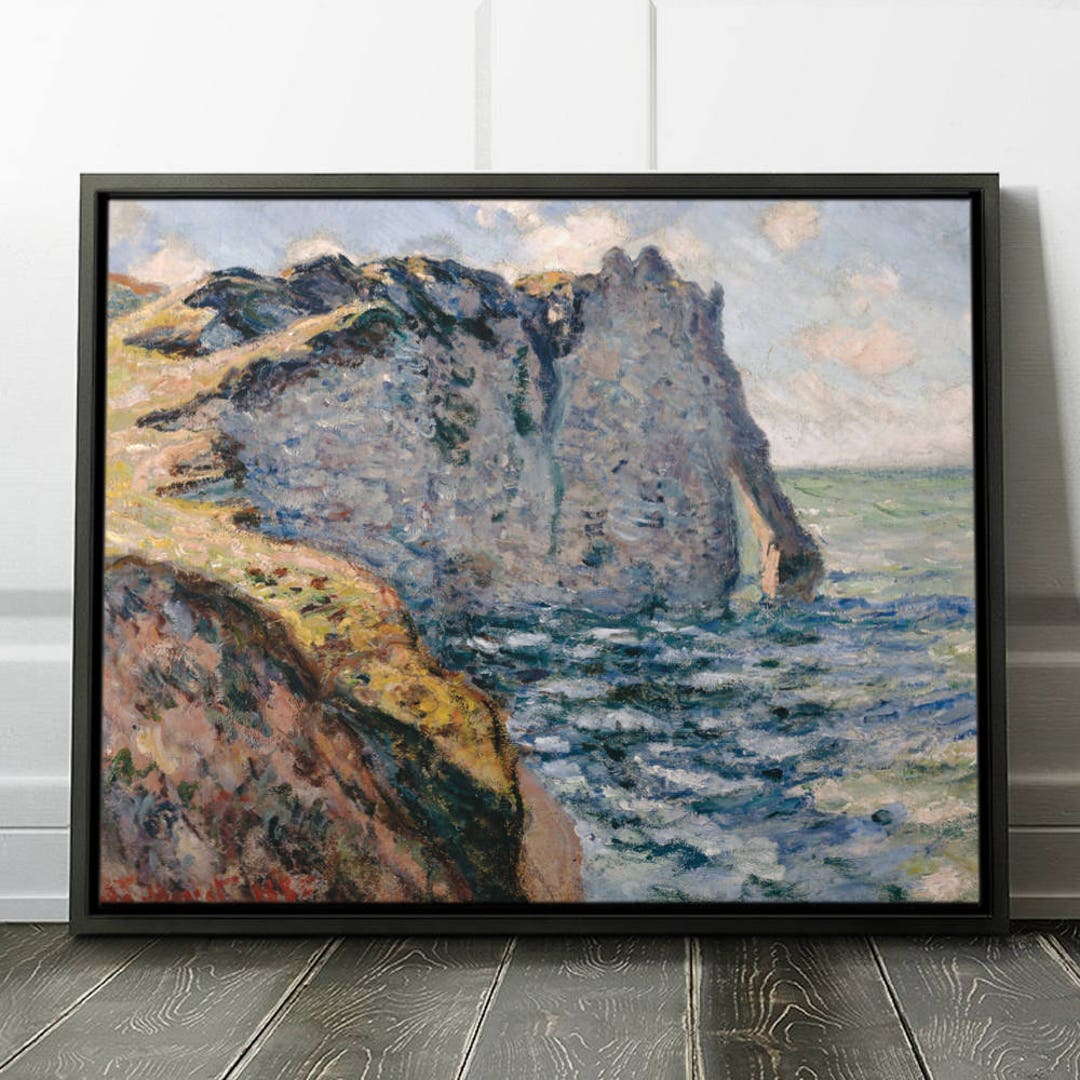 Claude Monet "the Cliff of Aval, Etretat" Framed Art Print on Canvas ...