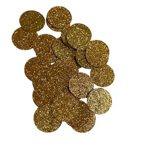 Gold Glitter Confetti Circles - 1/2” - 50 pieces