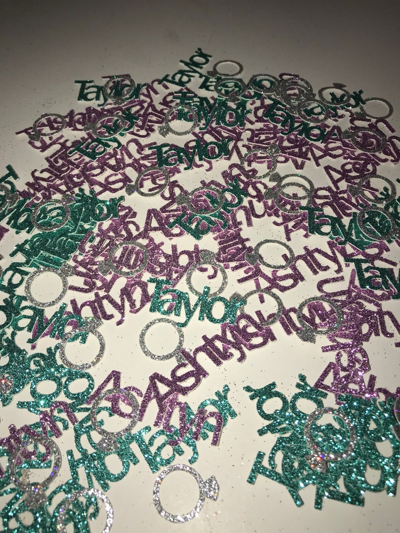 Confettiglitter Ringswedding Rings Confetti/engagement Rings Etsy