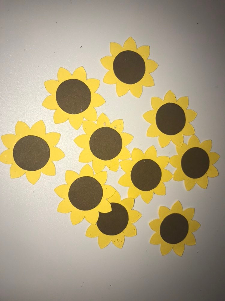 Sunflower Confetti birthday party baby shower decorations table scatter 50 pieces
