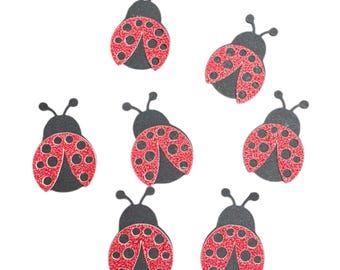 Ladybug Confetti, Birthday Party, Baby Shower, Table Scatter, 25 pieces