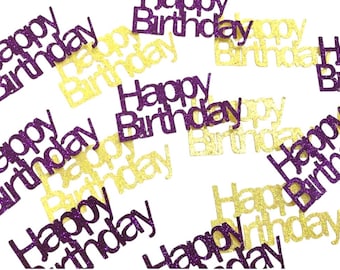Happy Birthday Glitter Confetti: Party Table Decorations (50 Pieces)