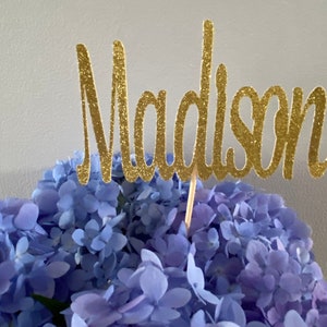 Name Centerpiece Stick - gold glitter - set of 2 - birthday - showers - graduation