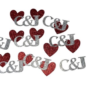 Personalized Initials Confetti -Heart Confetti - 50 pieces