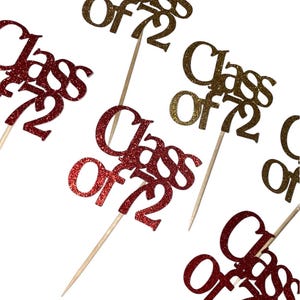 Class of cupcake toppers, graduations, reunions, set of 6