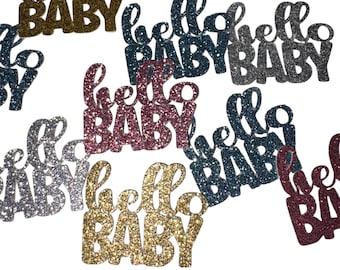 Hello Baby Confetti- baby shower- party decorations- table scatter- 50 pieces