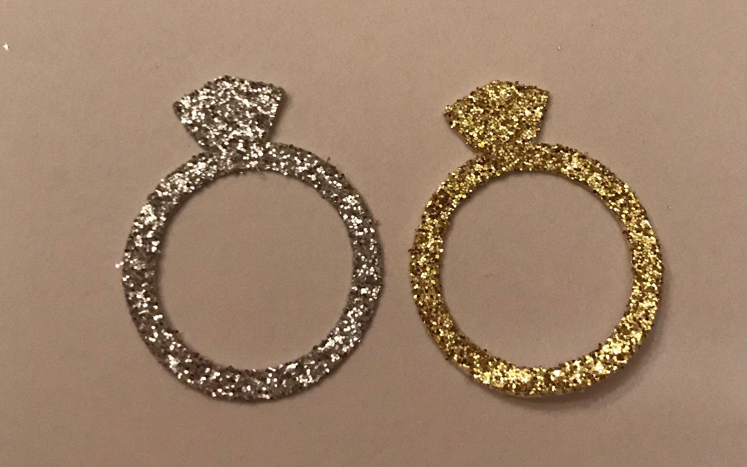 Confettiglitter Ringswedding Rings Confetti/engagement Rings Etsy