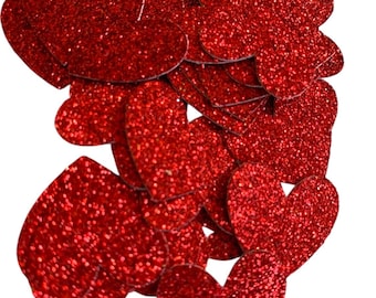 Confetti Hearts-glitter-1&quot;- birthday party-bridal showers-baby showers-anniversaries- wedding- table scatter
