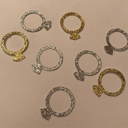 Confettiglitter Ringswedding Rings Confetti/engagement Rings Etsy