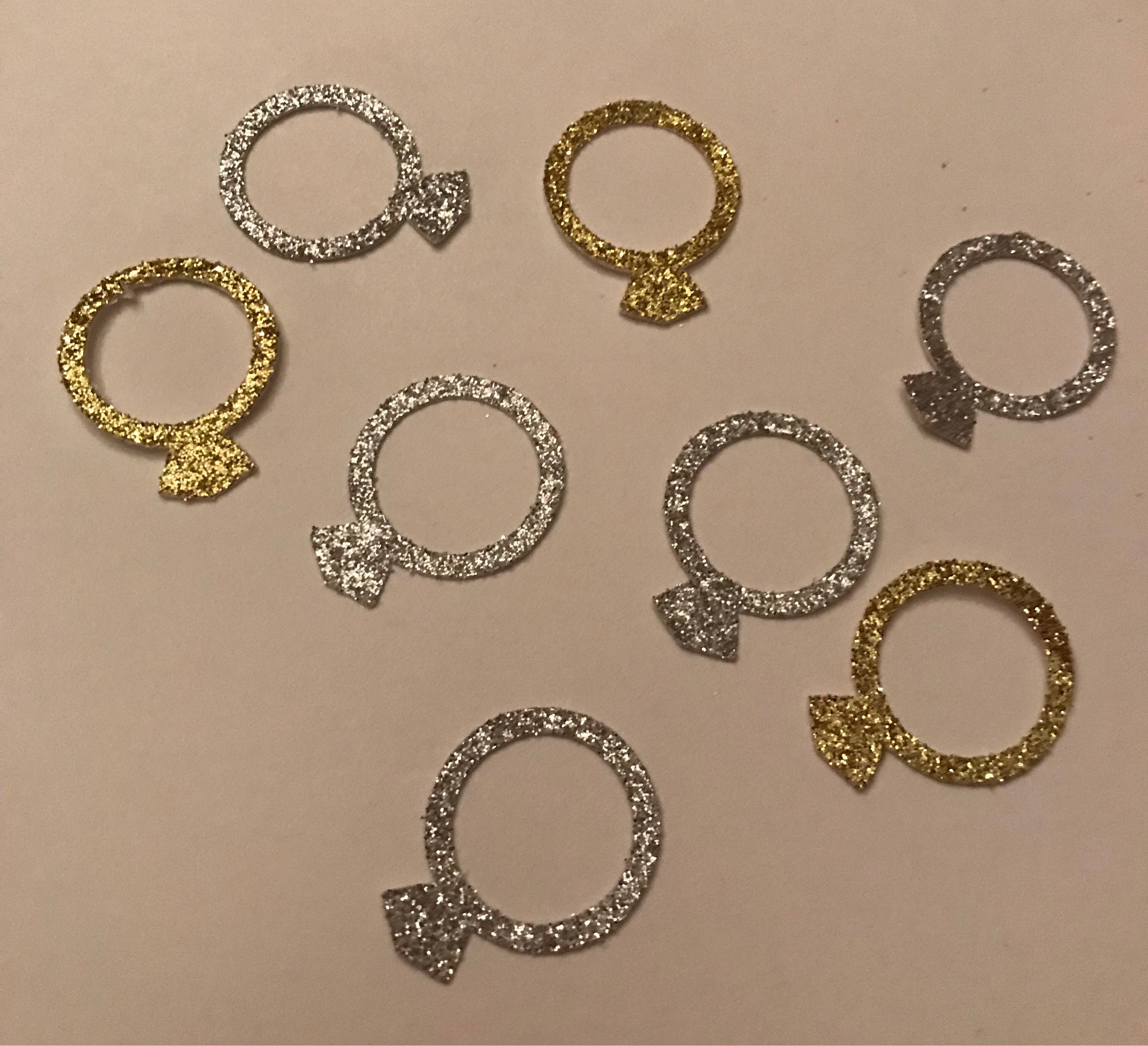 Confettiglitter Ringswedding Rings Confetti/engagement Rings Etsy