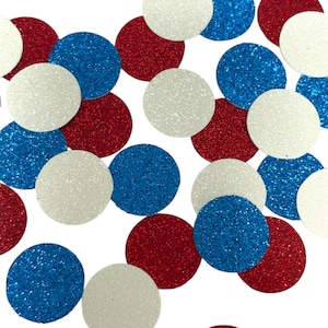 Red White and Blue Confetti dots,  Party Decorations- table scatter- 50 ct