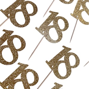 Age Cupcake Toppers, birthday, party decorations, set of 6