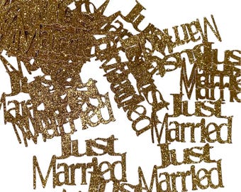 Just Married confetti, Wedding Decorations, Table Scatter- 50 pieces