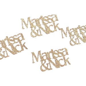Personalized Confetti with 2 names,glitter table scatter, Bridal showers, engagement parties, weddings,anniversary, 50 pieces