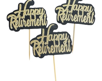 Retirement Cupcake Toppers- set of 6