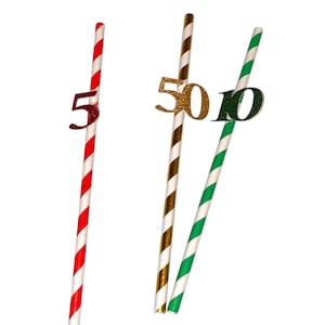Personalized Age  paper straws set of 10