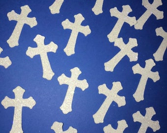 Cross Confetti- baptism - communion - confirmation -  table scatter - 50 pieces