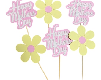 Mothers Day Cupcake Toppers - set of 6