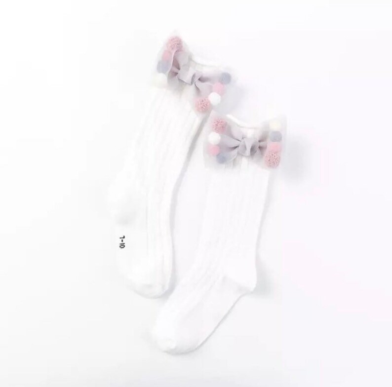 girls socks tights pom pom socks bow . socks with bow Socks