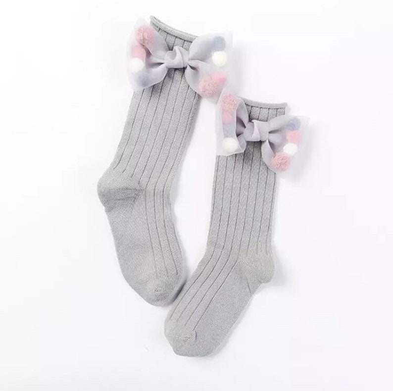 girls socks tights pom pom socks bow . socks with bow Socks