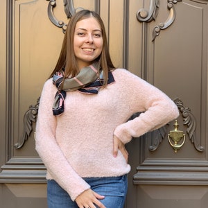 Pastel pink wool sweater, Thick merino wool sweater, Hand knit sweater, Womens sweater, Soft jumper, Handmade women raglan sleeves pullover, Cozy winter sweater, Warm fall sweater