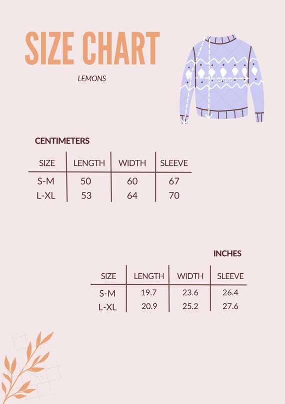 Off White Wool Sweater With Lemons, Funky Hand Knit Sweater