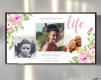Celebration of Life Slideshow Memorial Video Template Life - Etsy