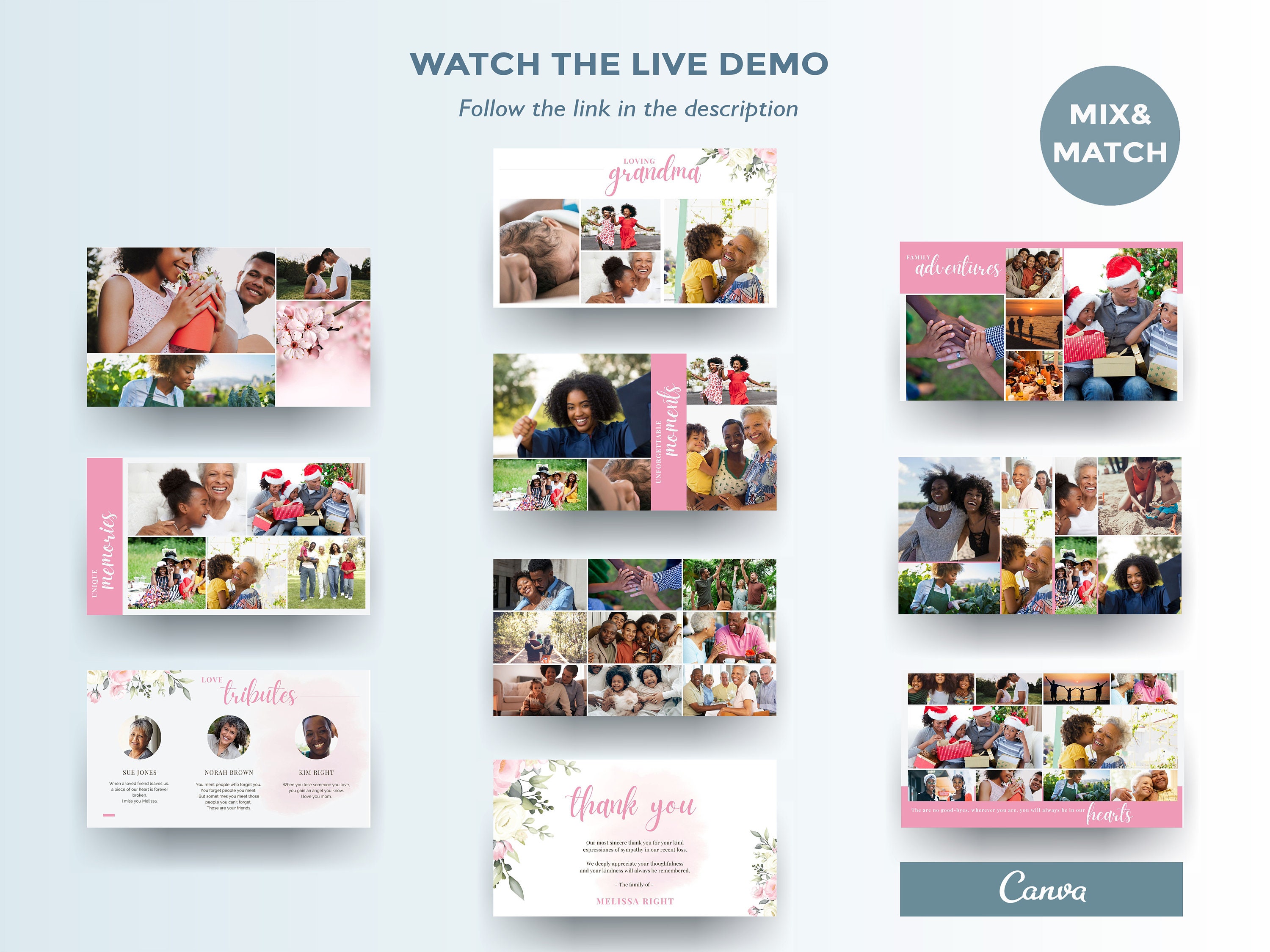 Elegant Celebration of Life Slideshow for Woman, Floral Memorial Video ...