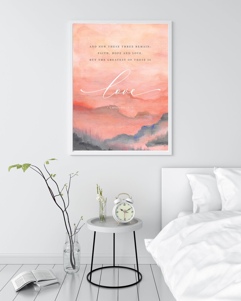 Modern sunset Scripture wall art Christian encouraging print Etsy