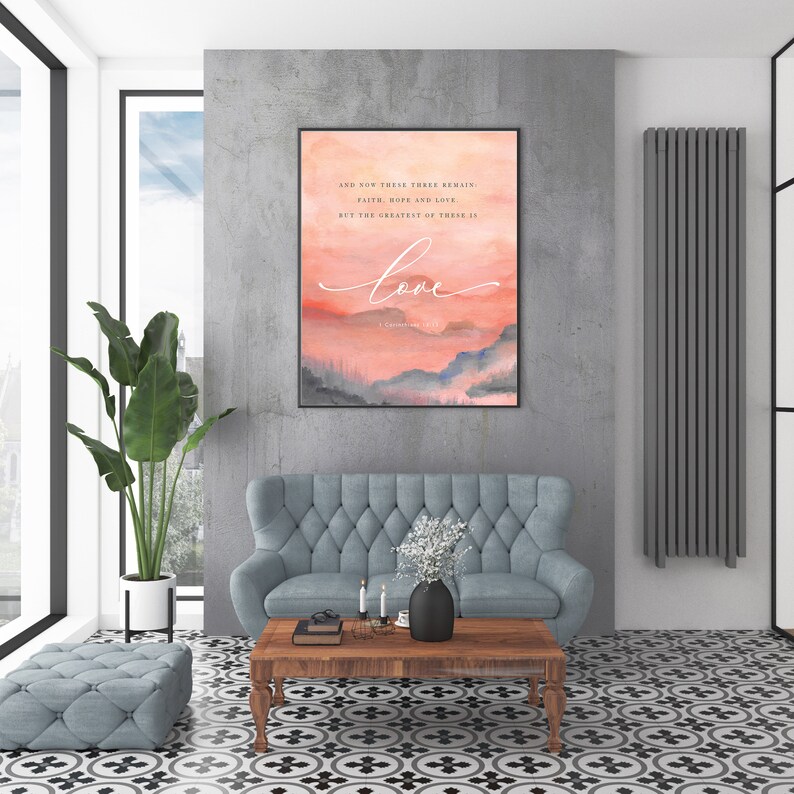 Modern sunset Scripture wall art Christian encouraging print Etsy