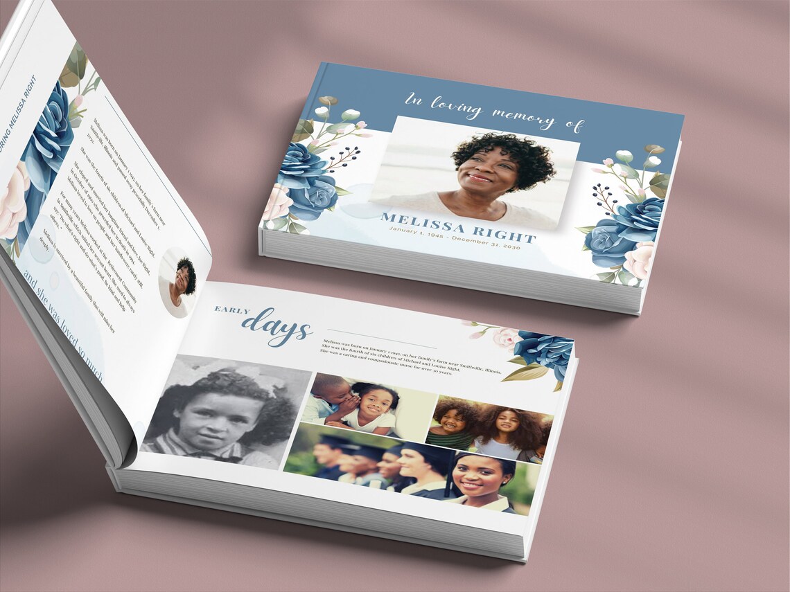 Personalized Condolence Guest Book Funeral Photo Book Share Etsy Australia