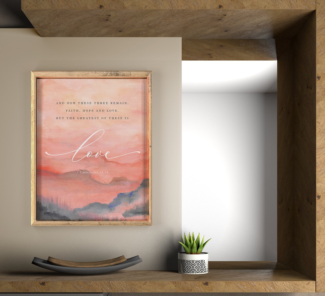 Modern Sunset Scripture Wall Art Christian Encouraging Print - Etsy