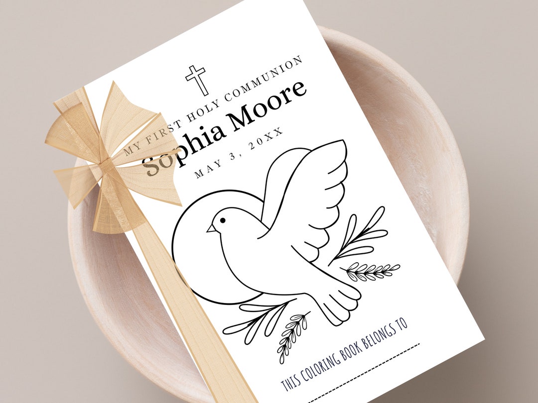 Coloring Book for First Communion for Kids | Editable Cover Bible ...