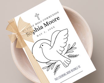 Coloring book for First communion for Kids | Editable cover Bible activity book | First Holy Communion keepsake- CB13