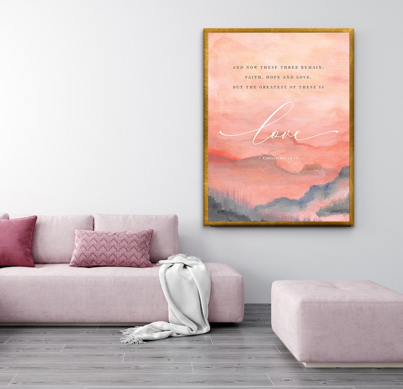 Modern sunset Scripture wall art Christian encouraging print Etsy