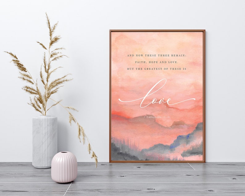 Modern sunset Scripture wall art Christian encouraging print Etsy