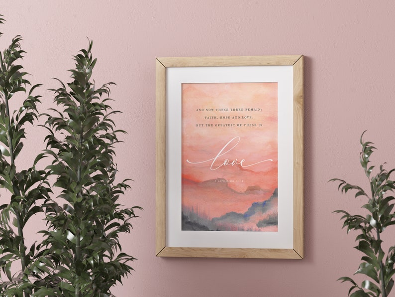 Modern sunset Scripture wall art Christian encouraging print Etsy
