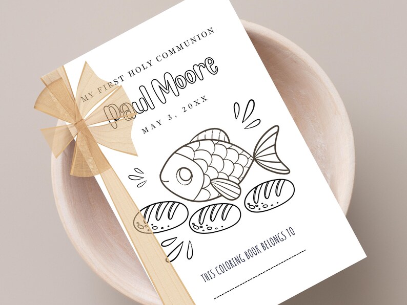 First Communion Printable Coloring Pages for Kids | Editable Cover ...