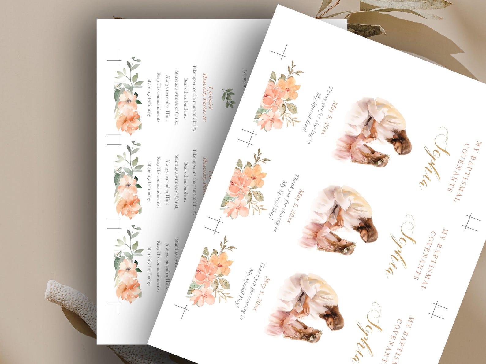 Editable First Holy Communion Bookmark Template for Girl, Jesus and ...