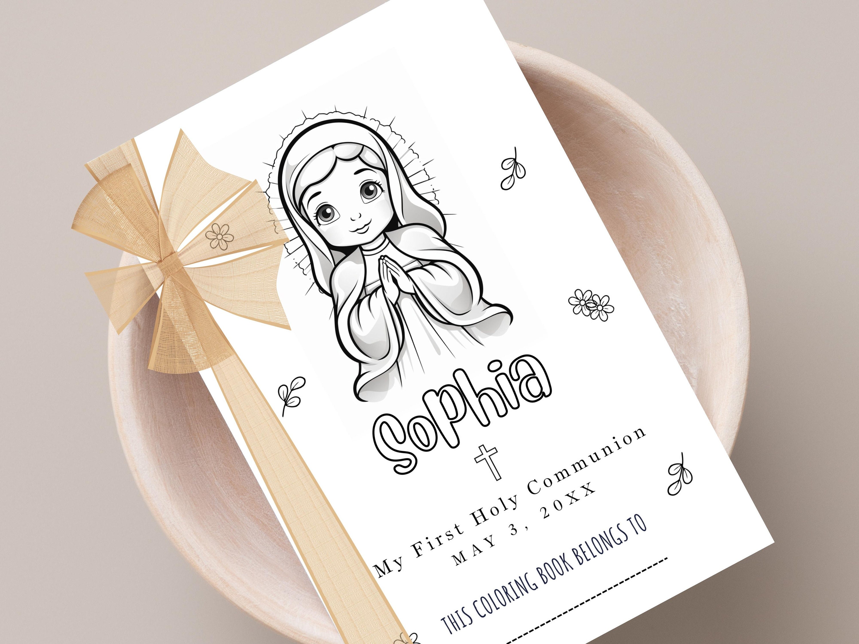 First Communion Coloring Book for Kids | Editable and Printable Bible ...