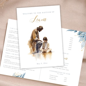 LDS Baptism Program for boy, Jesus & boy, LDS Baptism Printable, Mormon Baptism, LDS Editable Program template I am a child of God - LDS26