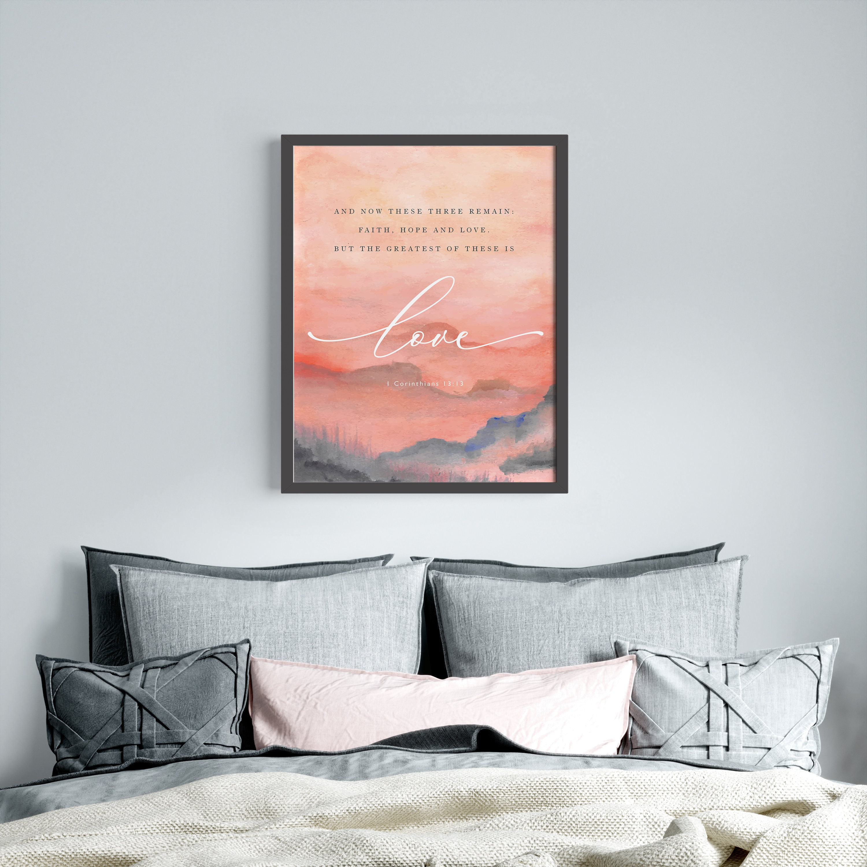 Modern Sunset Scripture Wall Art Christian Encouraging Print Etsy