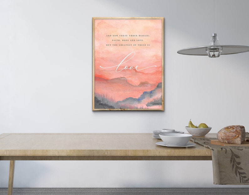 Modern sunset Scripture wall art Christian encouraging print Etsy